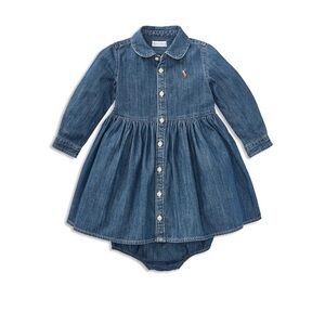 Ralph Lauren NWT 12 month 1 year old denim dress and bloomers